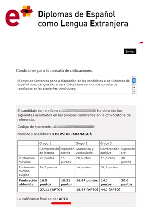 passei na minha prova do espa&ntilde;ol