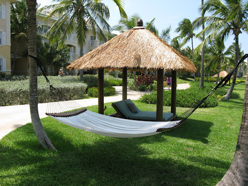 Hammocks and mini lounge huts are scattered across the Sandals Emerald By Resort. Great a little R&R anytime.