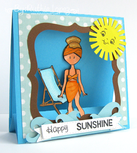 Flat Friends Boutique. Beach day. 613 Avenue Create. Window easel card. Ruthie Lopez. My Hobby My Art 4