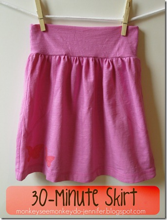 30 Minute Pink Skirt Made from T-shirt  #skirttutorial #easyskirt #DIYskirt