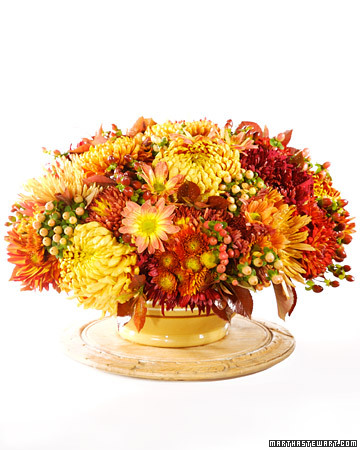 Mums are easy flowers to find -- your local market, garden center, or florist should have them.