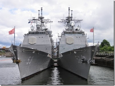 IMG_6998 USS Mobile Bay (CG-53) & USS Bunker Hill (CG-52) in Portland, Oregon on June 10, 2007