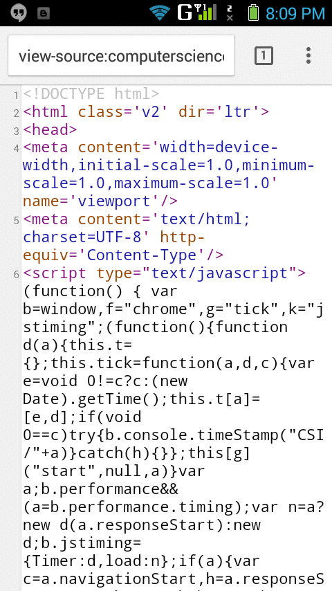 How to view source code of a page in Google chrome on android –  Tricks,Techniques and Latest updates