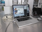 The footage feeds directly into a computer, and from there the files go into the editing booth.