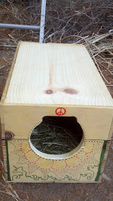 Finished owl box, front view