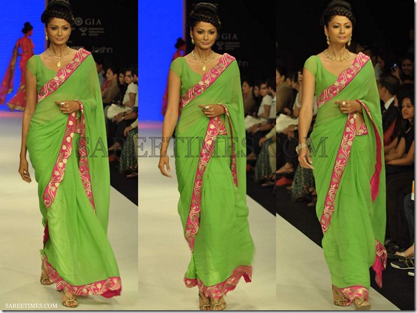 Green_Georgette_Saree