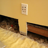 We had to cut open the bedroom wall to attach the clamp to the pipe