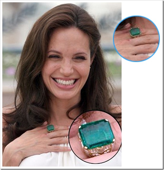 Angelina Jolie bold cocktail ring