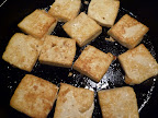 Tofu browned and crisp