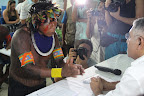 About seventy Xikrin Kayapo leaders in Altamira for the first of a series of talks between the indigenous communities along the Xingu River in the Brazilian Amazon affected by the Belo Monte Dam and the dam-building consortium Norte Energia. Credit: Rafael Salazar