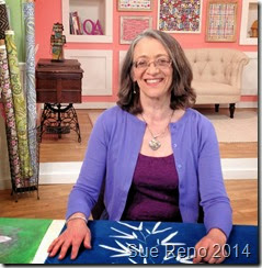 Sue Reno on the set of a Quilting Arts Video Workshop, image 1 Sue Reno on the set of a Quilting Arts Video Workshop, image 1