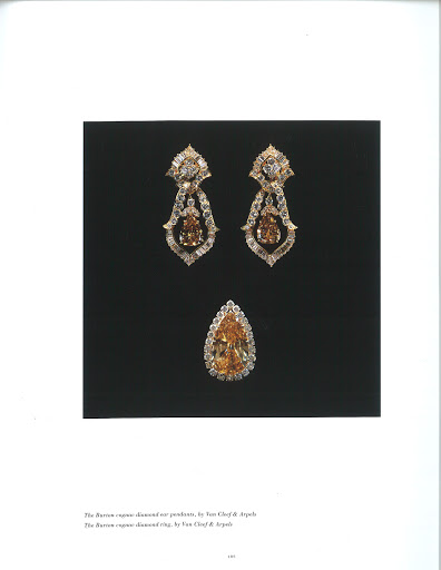 Here are the Burton cognac diamond ear pendants and diamond ring. (photo, Elizabeth Taylor:My Love Affair With Jewelry) Here are the Burton cognac diamond ear pendants and diamond ring. (photo, Elizabeth Taylor:My Love Affair With Jewelry)