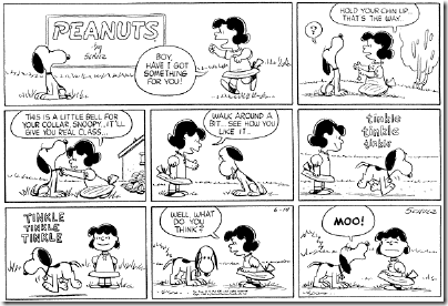 Peanuts 1959-06-14 - Snoopy as a cow