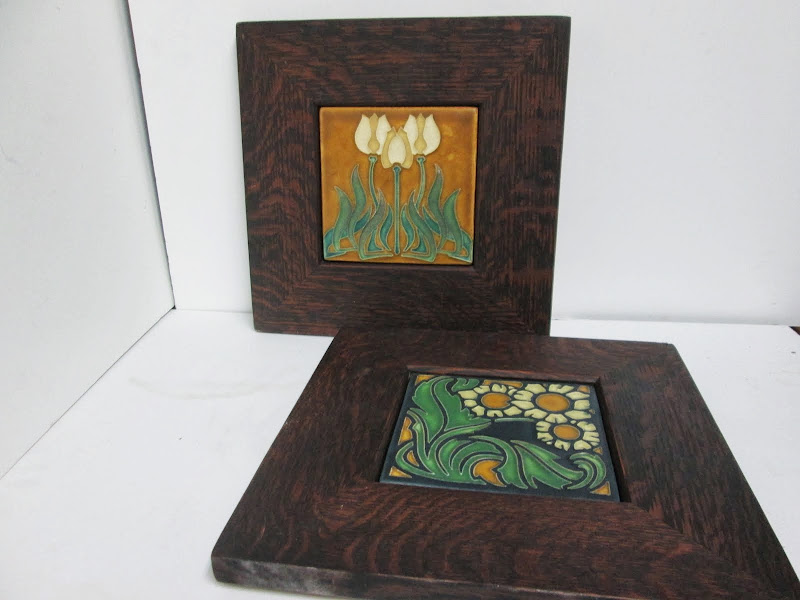 Arts & Crafts Style Tile Pair
