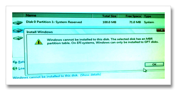 Windows cannot be installed to this disk Convert MBR to GPT Disk Partition