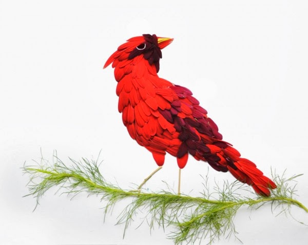 Экзотические птицы созданные из лепестков цветов (10 фото)