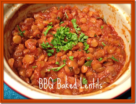 bbq baked lentils