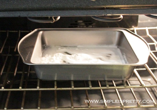 Baking Soda in oven www.simpleispretty.com