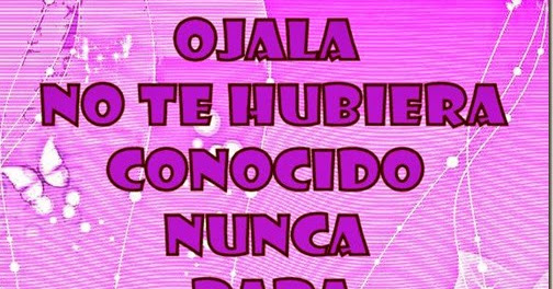 Cancion Ojala No Te Hubiera Conocido Nunca