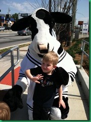 mj with chick fil a cow