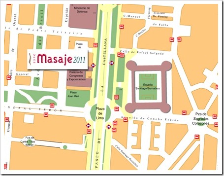 ExpoMasaje: VIII Congreso Internacional de Terapias Manuales en Madrid. Septiembre 2011 mapa localizacion