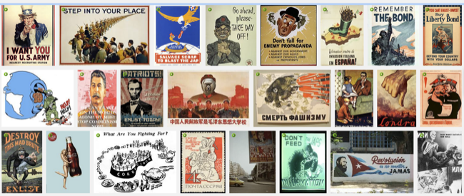 Subject is propaganda posters