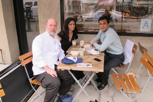 Prior to the event, we spent a couple hours at the nearby Le Pan Quotidien. This is Vikas with his team, writer and chef Andrew Blackmore and publicist Niriti Nagpal.