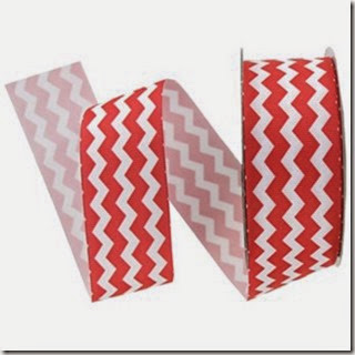 chevron printed red one and a half inches wide