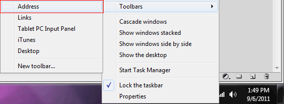 How to Embed URL Address Bar in your Taskbar