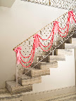 The finished product looked beautiful strung from the stair railing. The finished product looked beautiful strung from the stair railing.