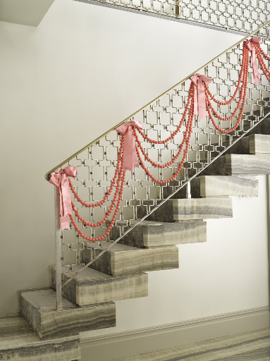 The finished product looked beautiful strung from the stair railing. The finished product looked beautiful strung from the stair railing.