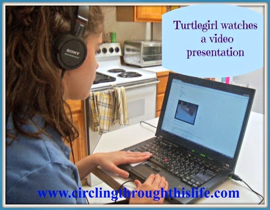 Turtlegirl watches a video presentation e-Science Review