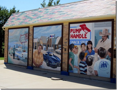 Mural on restored gas station in Cuba, MO on US Route 66.