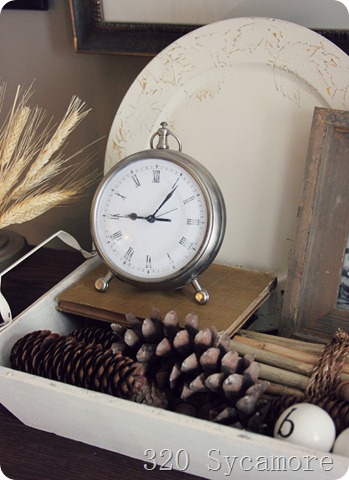 autumn fall clock pinecones