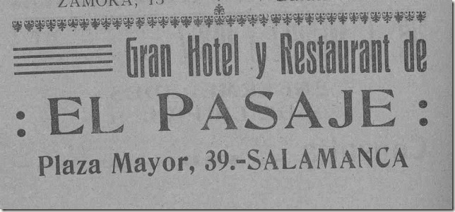 publicidad el Pasaje Salamanca Prensa histórica publicidad el Pasaje Salamanca Prensa histórica