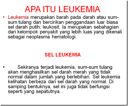 Apa itu leukemia