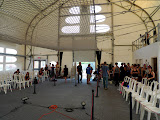 The performers getting ready for the show.