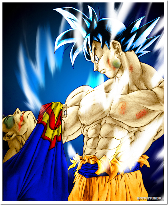 Superman derrotado por Gokú Goku derrota a Superman