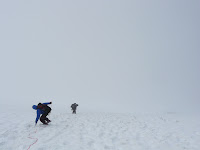 After only about five minutes on the summit the weather turned and visibility started dropping so we started heading down quickly.