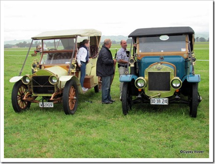 Beautifully restored cars  of the early 1900's. An Austin and a Wolsley?