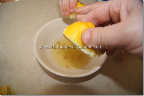 Freshly squeeze 3 lemons