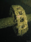Brummer: forward anchor capstan in the swim-through near the bow