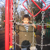Kai in the playground at the Inokashira Park Zoo.