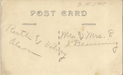 Postcard Ruth and Volney Olson DL Antiques back Postcard Ruth and Volney Olson DL Antiques back