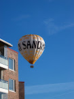 Hot air balloon in the air