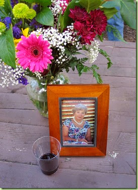 Wine and flowers for Mom