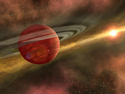 ilustração de um exoplaneta Super-Júpiter