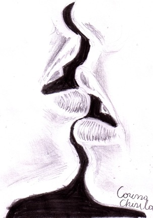 Sarut desen in creion - kiss penmcil drawing