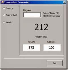 Temperature Conversion VB.NET