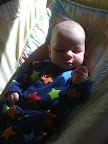 A little sun bathing for Audrey while she contemplates her hand.